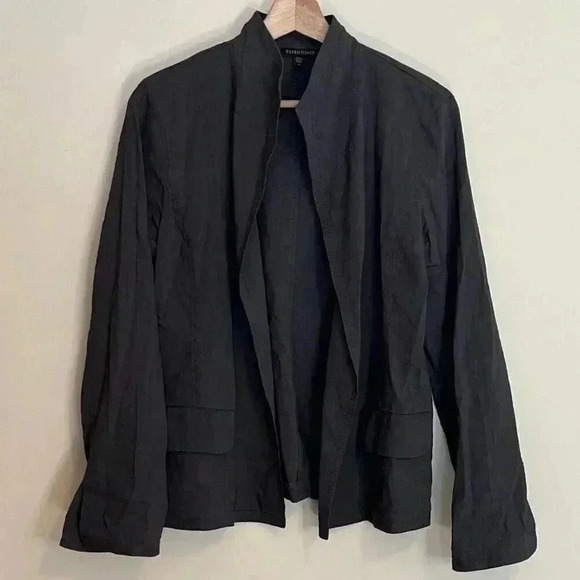 Eileen Fisher Linen Viscose Stretchnotch Collar Jacket - Picture 1 of 7